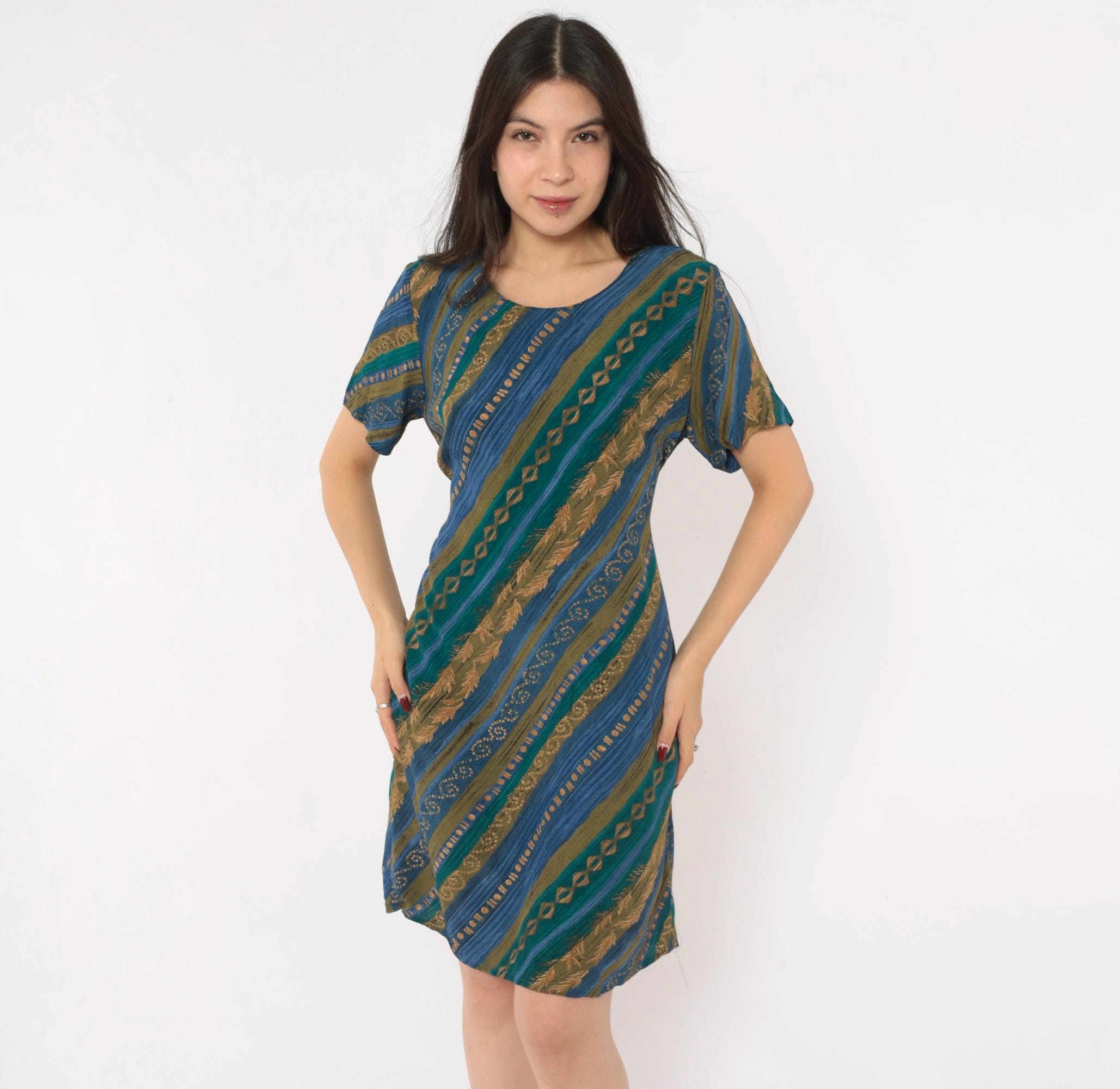 Diagonal Print Dress