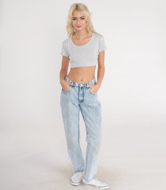 Acid Wash Jeans 80s 90s Calvin Klein Mom Jeans Denim High Waist Jeans 1980s  Tapered Denim Pants Vintage Slim Leg Small -  Norway