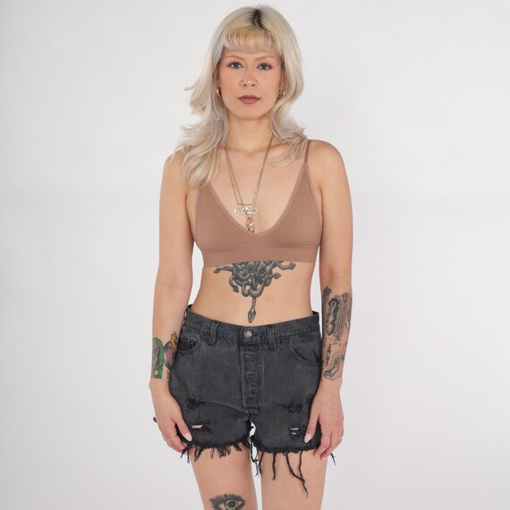 Vintage Levi's 501 Shorts 90s Black Denim Cut Offs Levi Strauss Jean Ripped Mid Rise Button Fly Cutoffs Frayed Retro 501s 1990s Large L 35