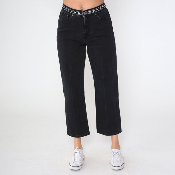 Tommy Hilfiger Ankle Jeans Y2K Black Denim Croppe… - image 3