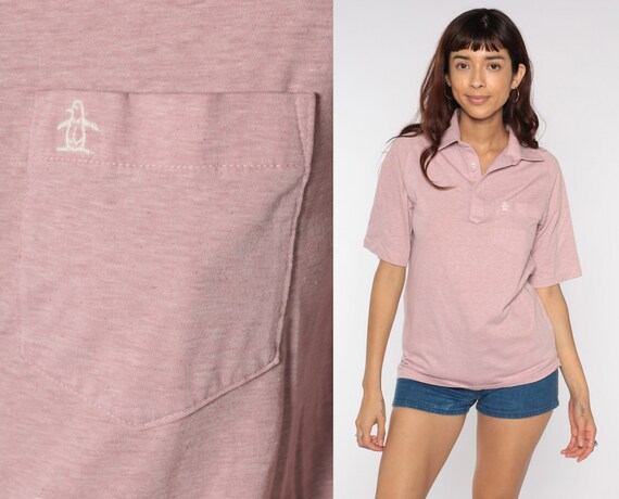 80s Polo Shirt Heather Pink Munsingwear 
