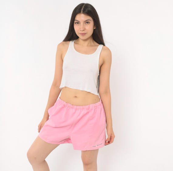 Poipu Beach Club Shorts 90s Pink Cotton Rose Blush Casual Summer Hawaii Crazy Shirt Side Pocket Athletic Sporty Vintage Bubblegum Large L