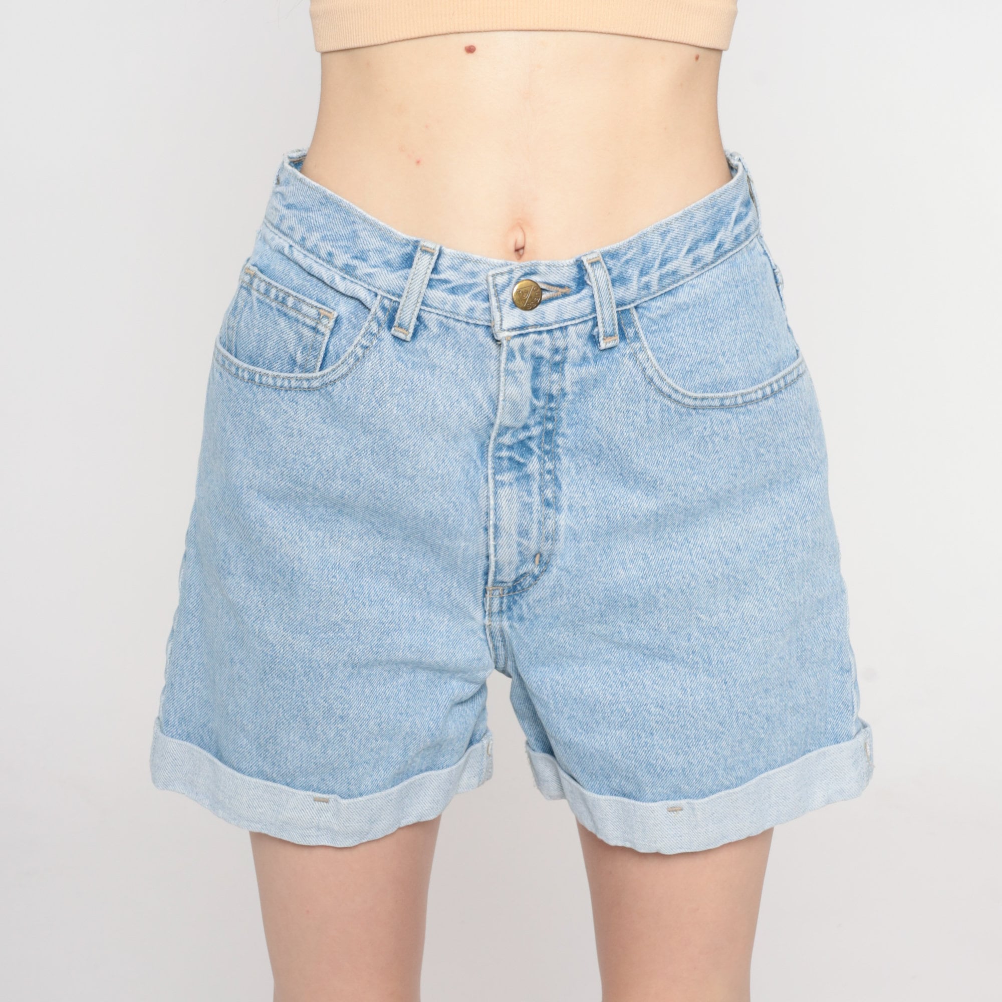 Guess Jean Shorts 90s Cuffed Denim Shorts Retro High Waisted Mom Shorts