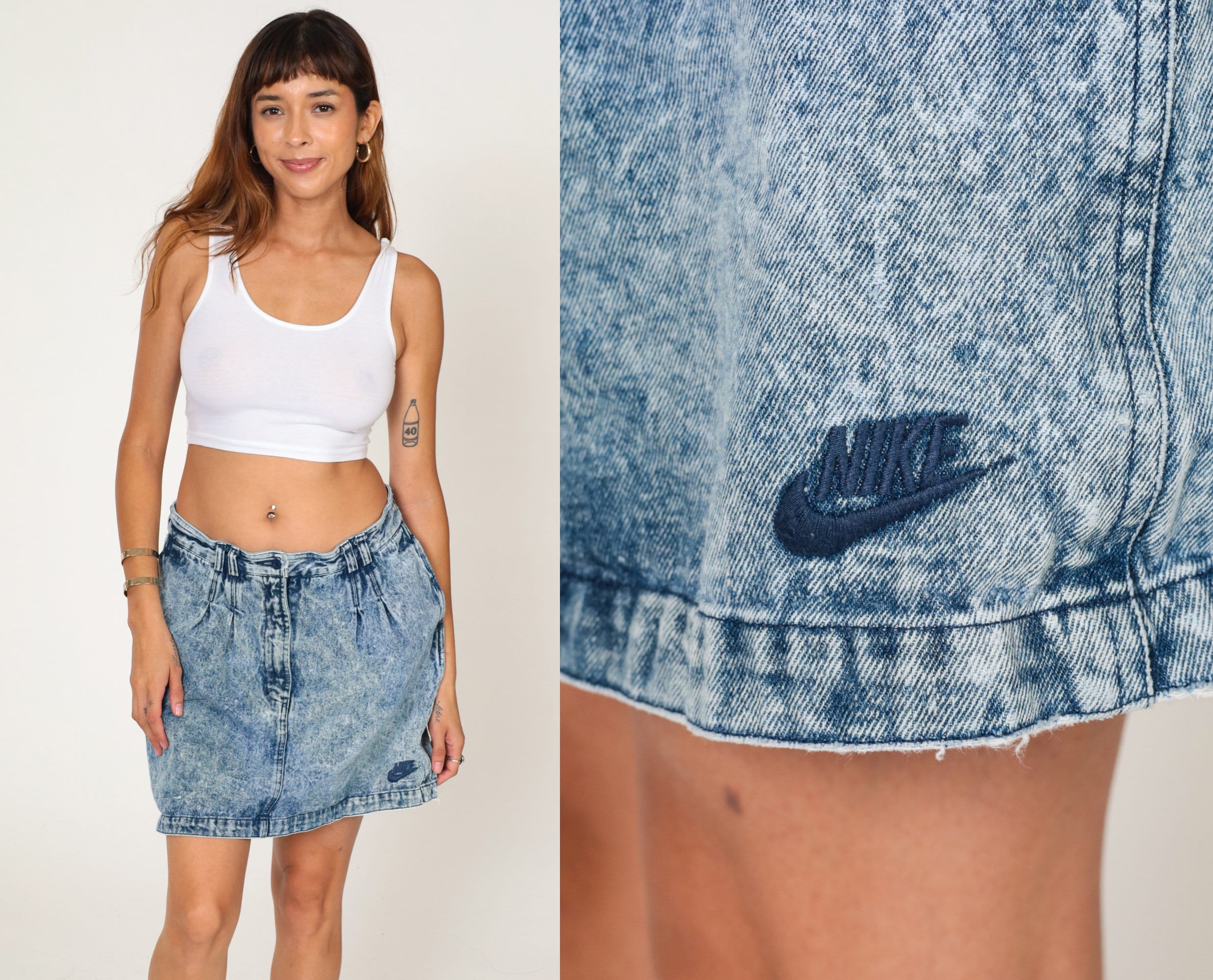 Acid Wash A-Line Denim Skirt – Free Souls Boutique