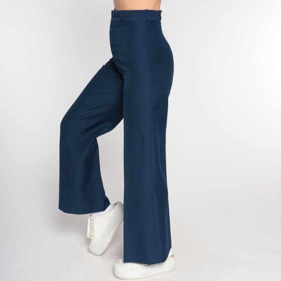 70s Bell Bottoms Pants -- Navy Blue Boho Hippie B… - image 5