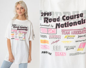 90s Racing T-Shirt 1995 NORRCA Nationals Road Course Las Vegas Car Auto Race Graphic Tee Silverbowl Speedway Vintage 1990s Extra Large xl