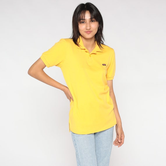 Brittania Polo Shirt 80s Bright Yellow Collared S… - image 7