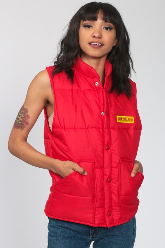 Red Winter Vest -- New Holland Sleeveless Jacket … - image 3