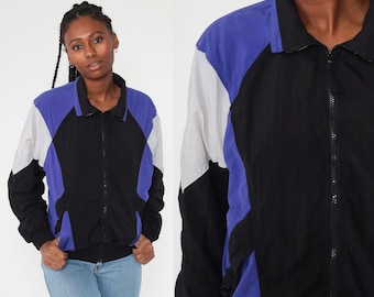 90s Windbreaker Jacket Black Color 