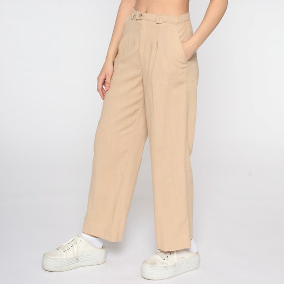 Tan Levis Trousers 70s 80s Straight Leg Pants Ple… - image 4