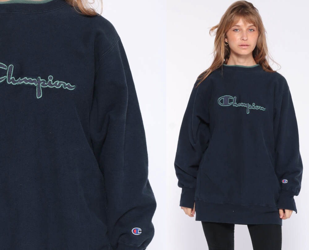 champion sports trim crew neck sweatshirt