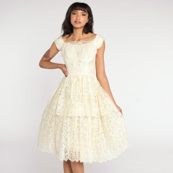 cream cocktail dress