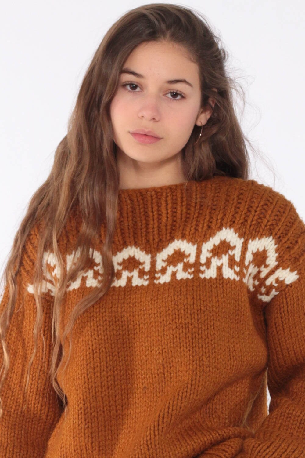 medium brown sweater