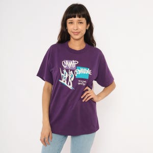 90s Girl Scout Graphic Tee Camp Cedarledge Purple Plum Hiking Print Cotton Vintage Outdoor Summer Camp Violet Camping Shirt Unisex Large L image 3