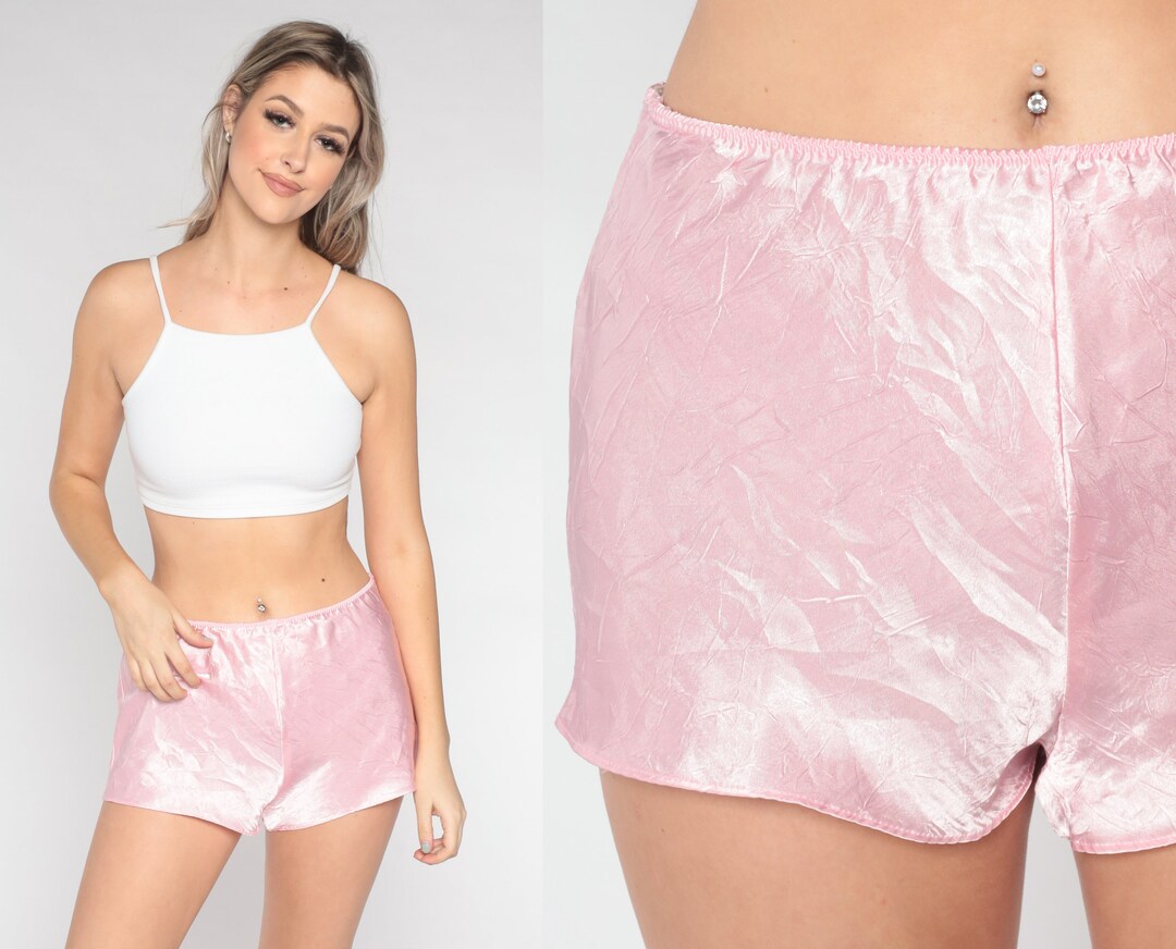 Satin Tap Shorts Lingerie Baby Pink Satin Boy Shorts Sleep - Etsy