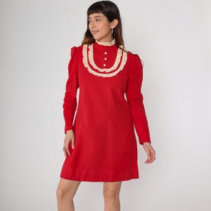 Long Sleeve Red Dress Lace - Etsy