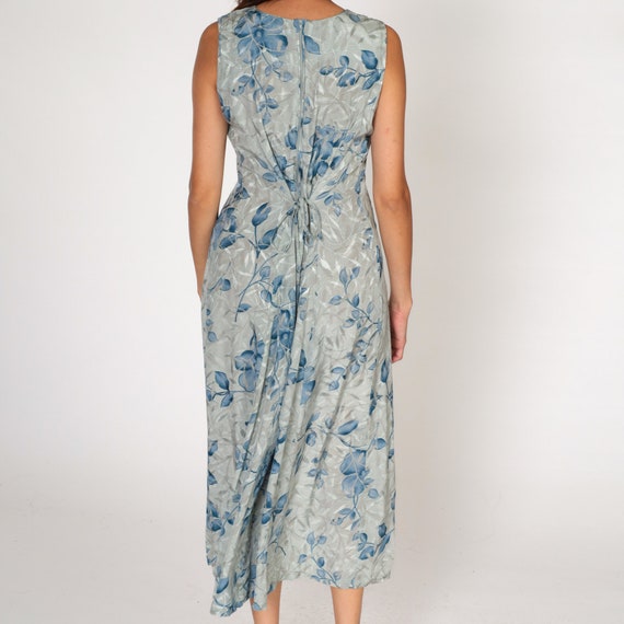 Floral Sheath Dress Y2k Embossed Midi Dress Grey … - image 7