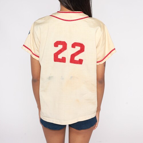 Vintage Braves Jersey 50s Atlanta Baseball Shirt Button Up MLB