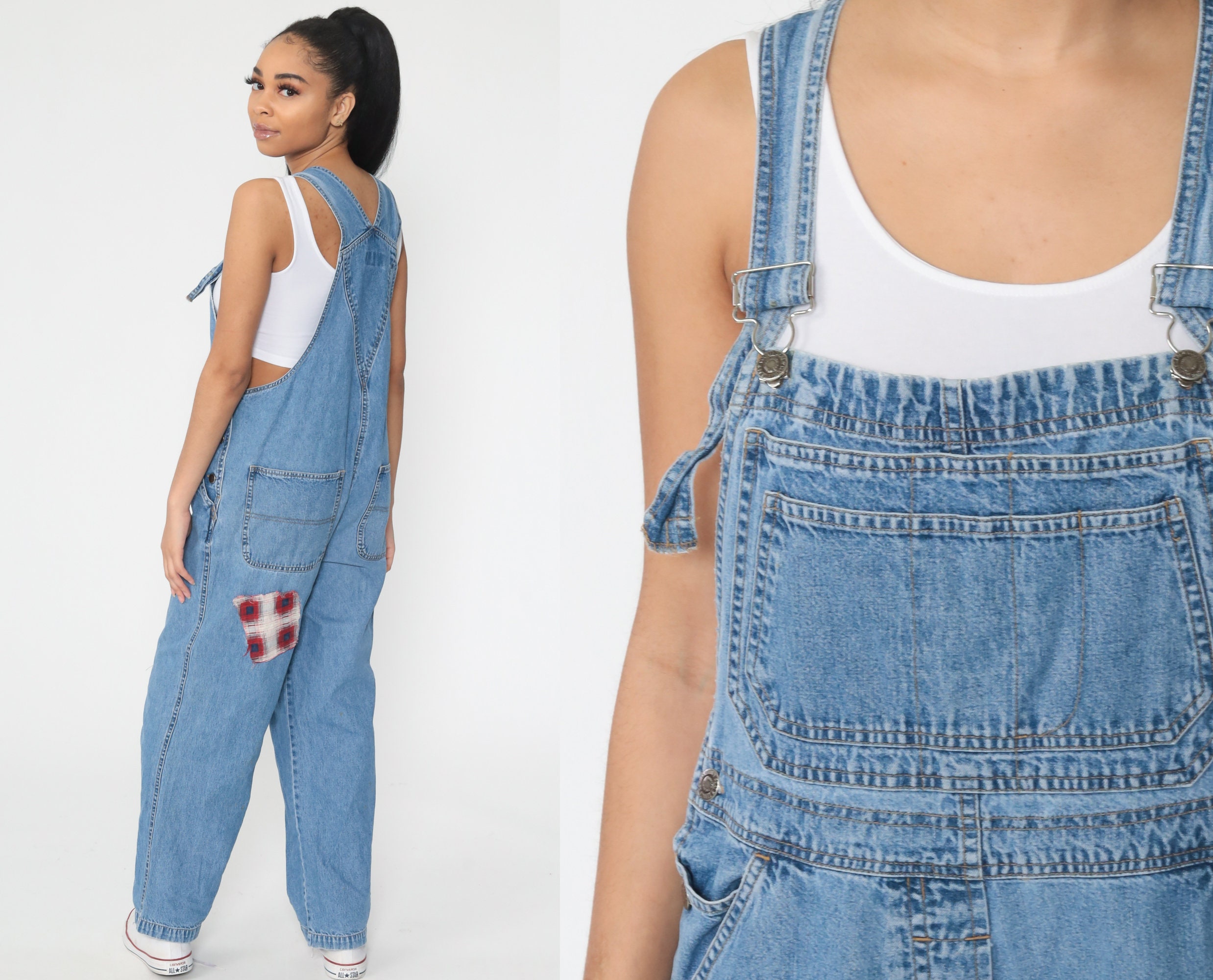 blue jean overall pants