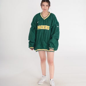 Green Bay Packers Jacket Y2K Wisconsin Football Windbreaker Green NFL Shirt Pullover V Neck Retro Sports Vintage Pro Line Reebok 00s 2xl xxl zdjęcie 3