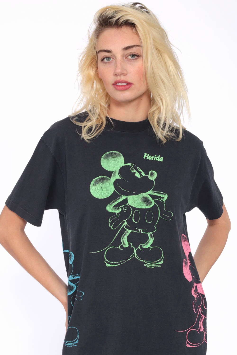 Neon Mickey Mouse Shirt Walt Disney TShirt 90s Florida Shirt Graphic ...