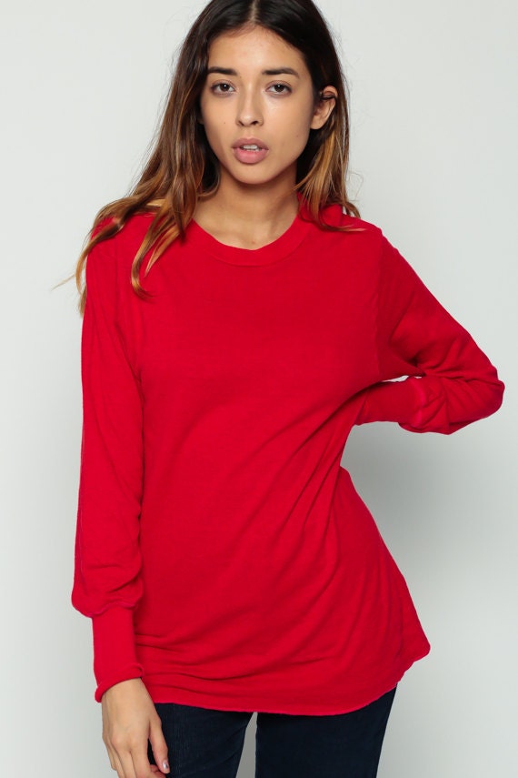 womens red thermal shirt