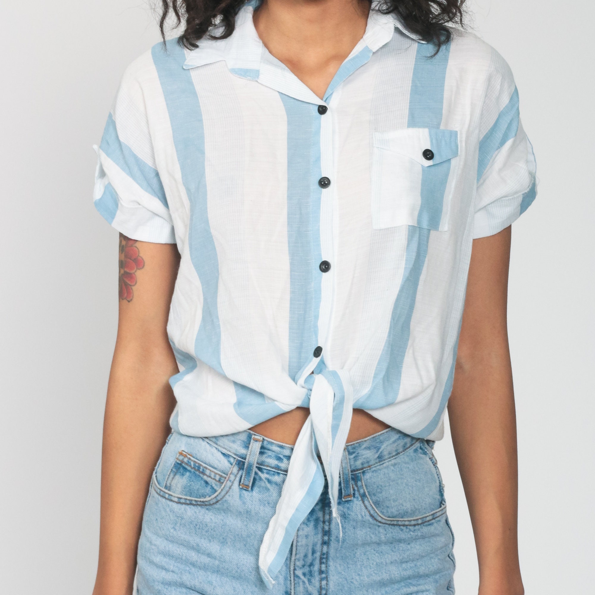 crop striped shirt