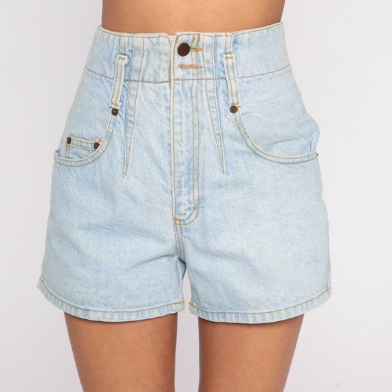 90s Denim Shorts Light Wash Jean Shorts Retro Lig… - image 7