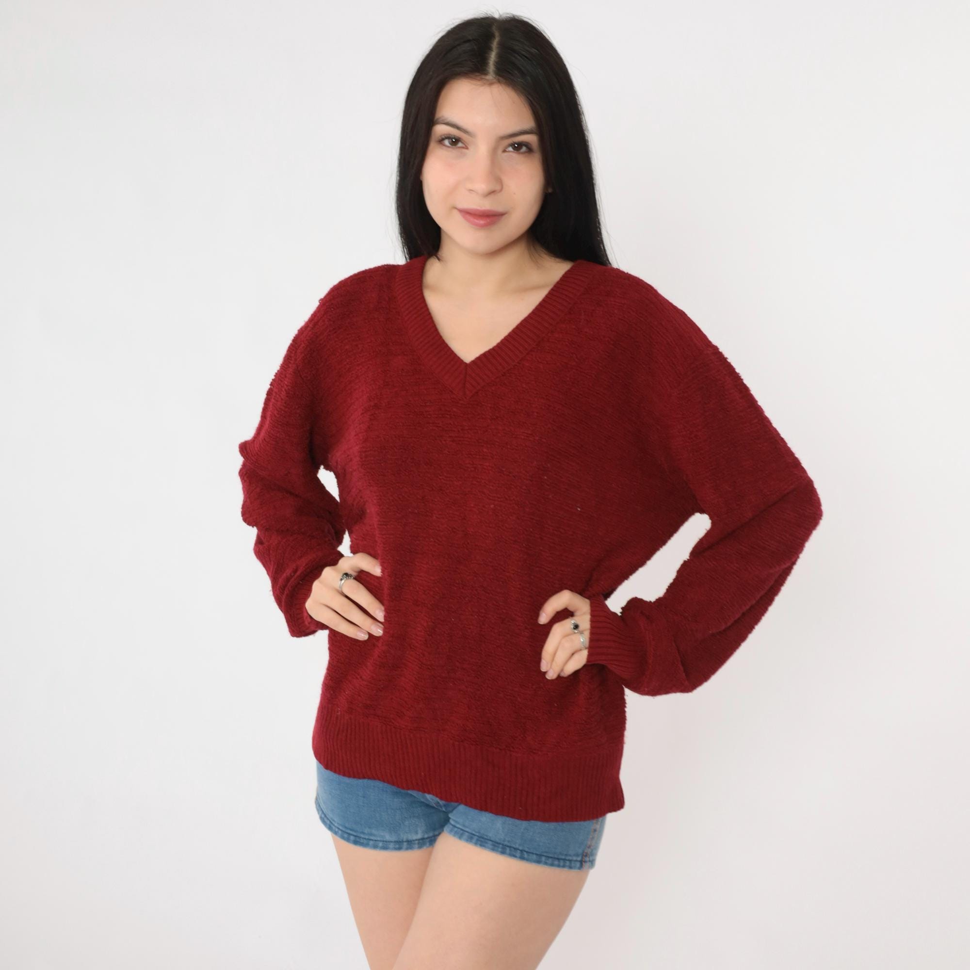 OCUH Grandpa Sweater Striped Sweater Women Ribbed Knit