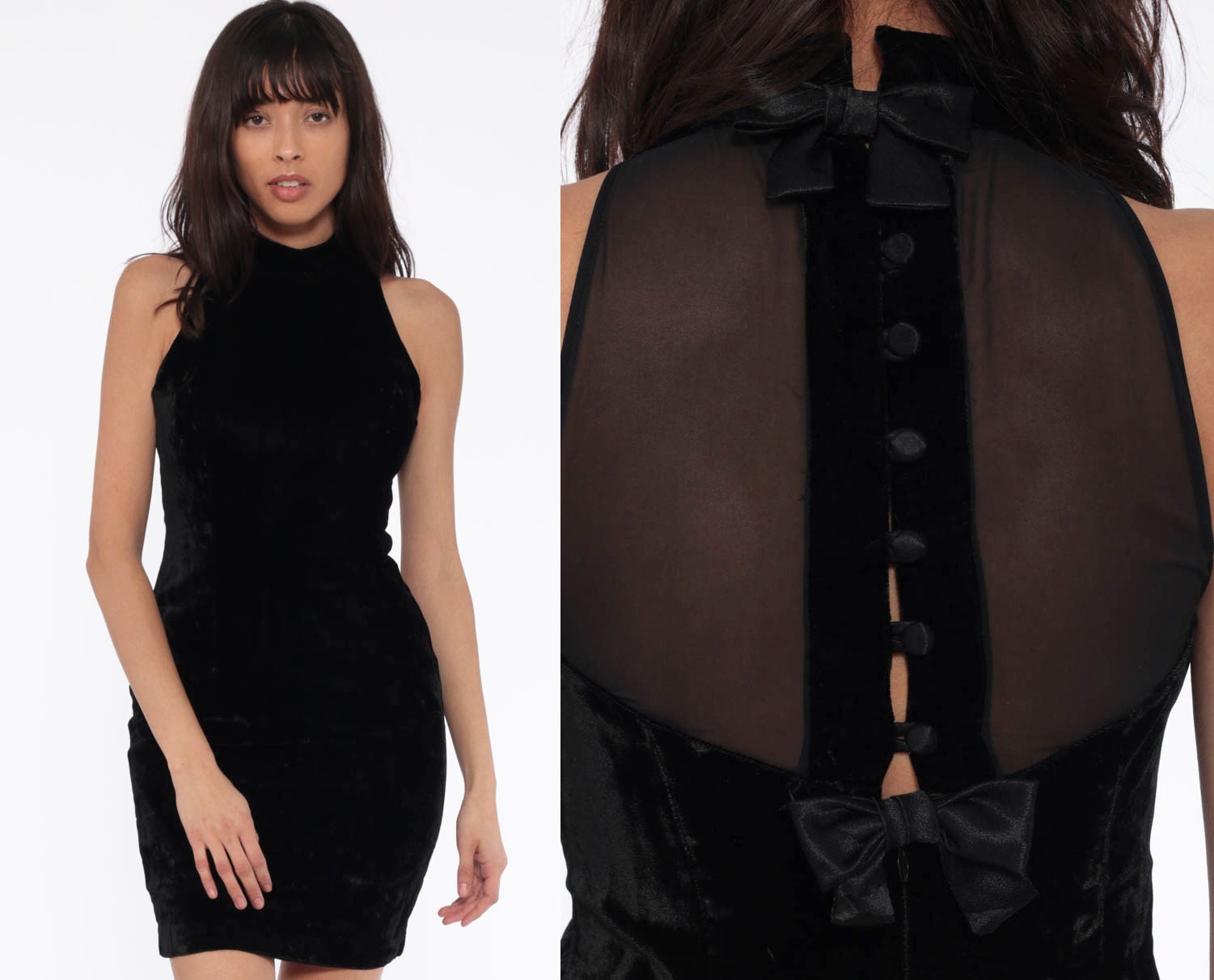 black velvet mesh dress