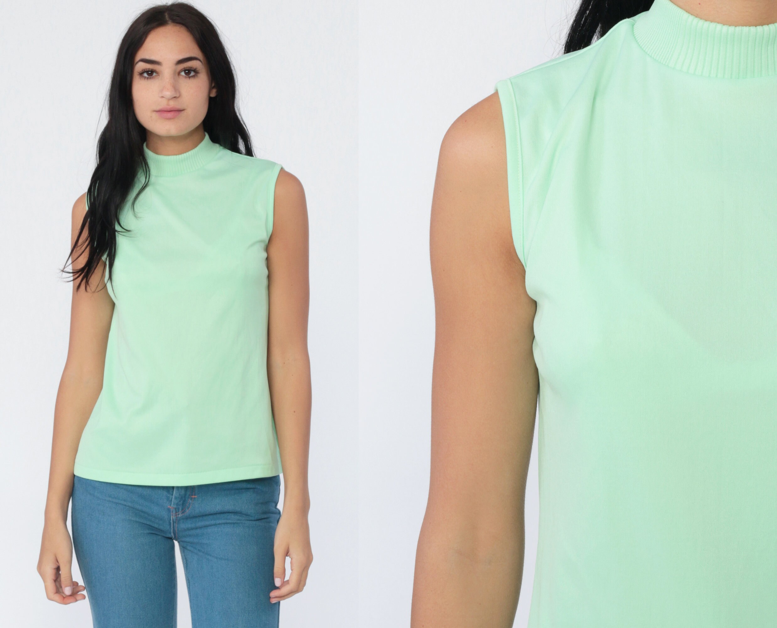 mint green sleeveless top