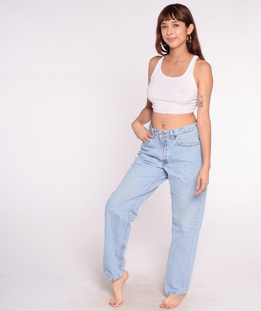 90s Levis 550 Relaxed Fit Light Wash Denim High Rise Mom Jeans