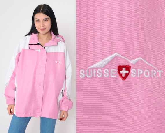Pink Hooded Jacket Y2K Suisse Sport Hiking Jacket… - image 1