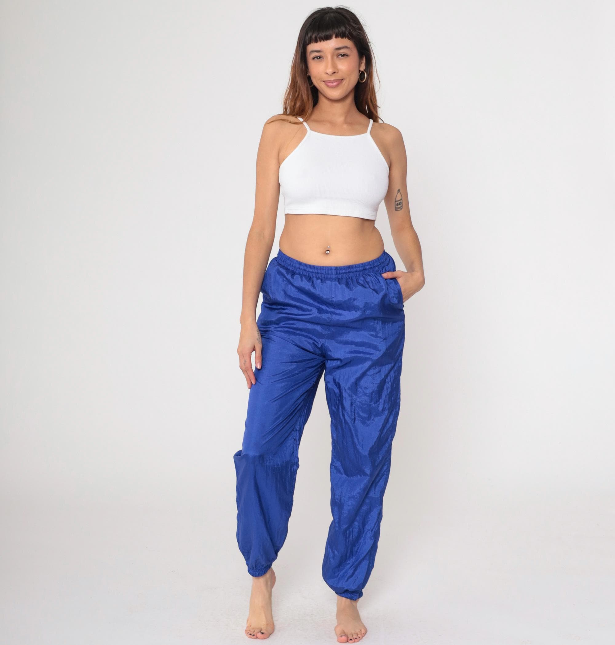 ウォーキング・ランニングウェア 90s track pants Vintage Starter Track Pants S Navy Blue Polyester Ankle