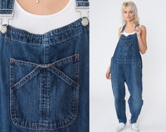 Y2K Jean Overalls Retro The Gap Denim Bib Overall Tapered Leg Dungarees Jeans Suspender Pants Carpenter Relaxed 00s Vintage Extra Large xl