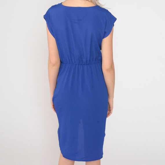 Blue Party Dress 90s Mini Dress Sleeveless Faux W… - image 6