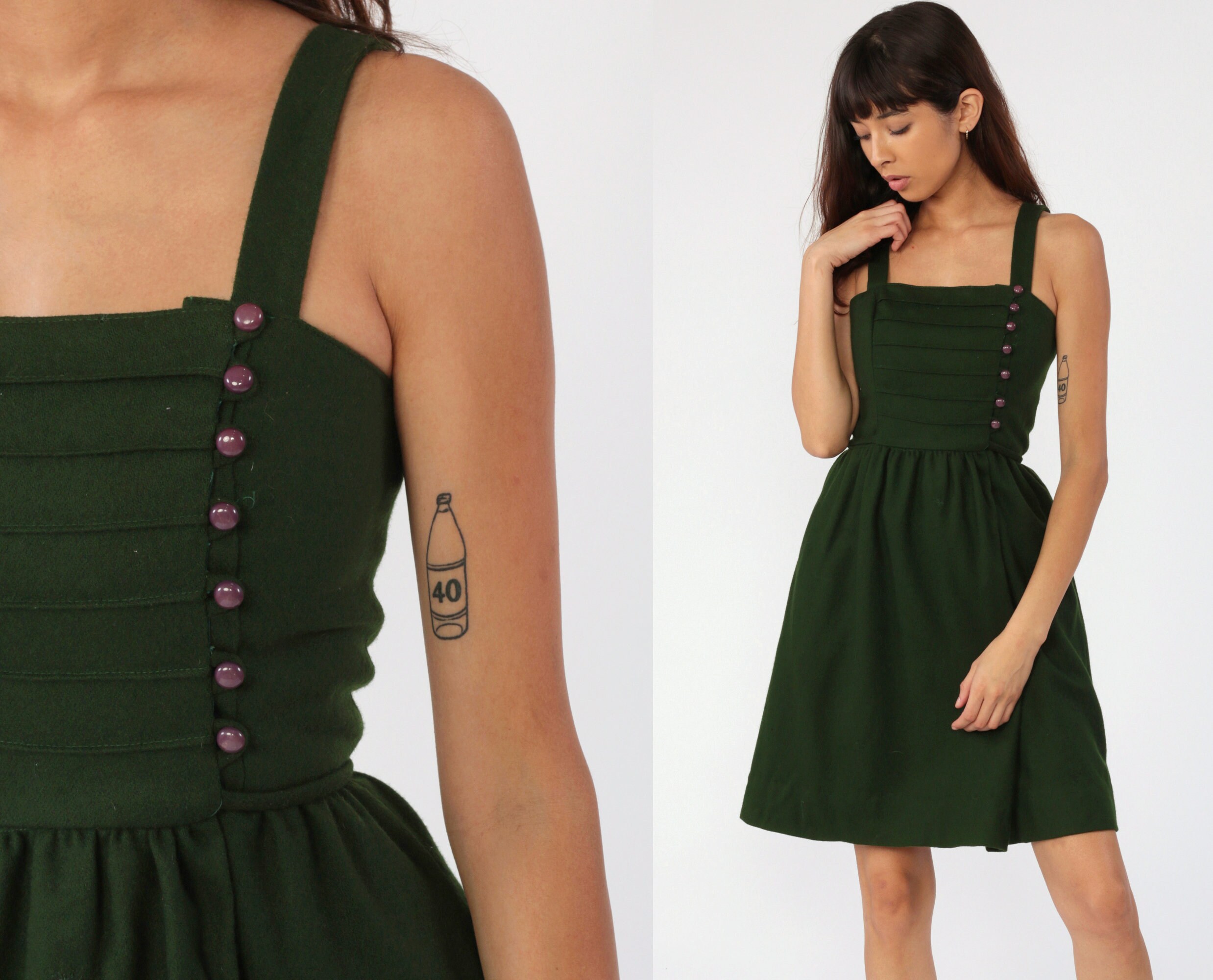 70s pinafore dress