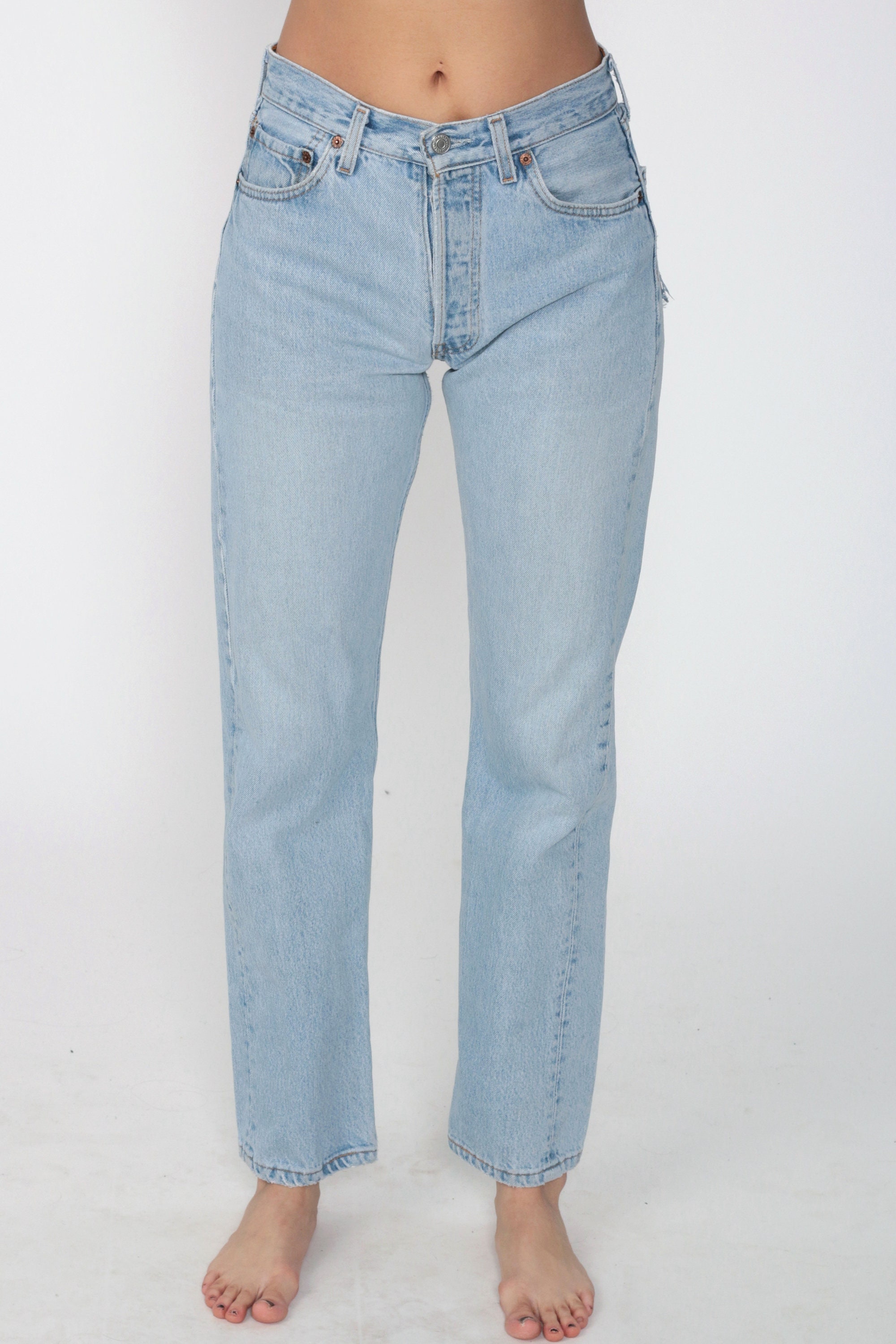 Levis 501 Jeans 4 -- Straight Leg Jeans Button Fly Grunge 80s Mom Jeans