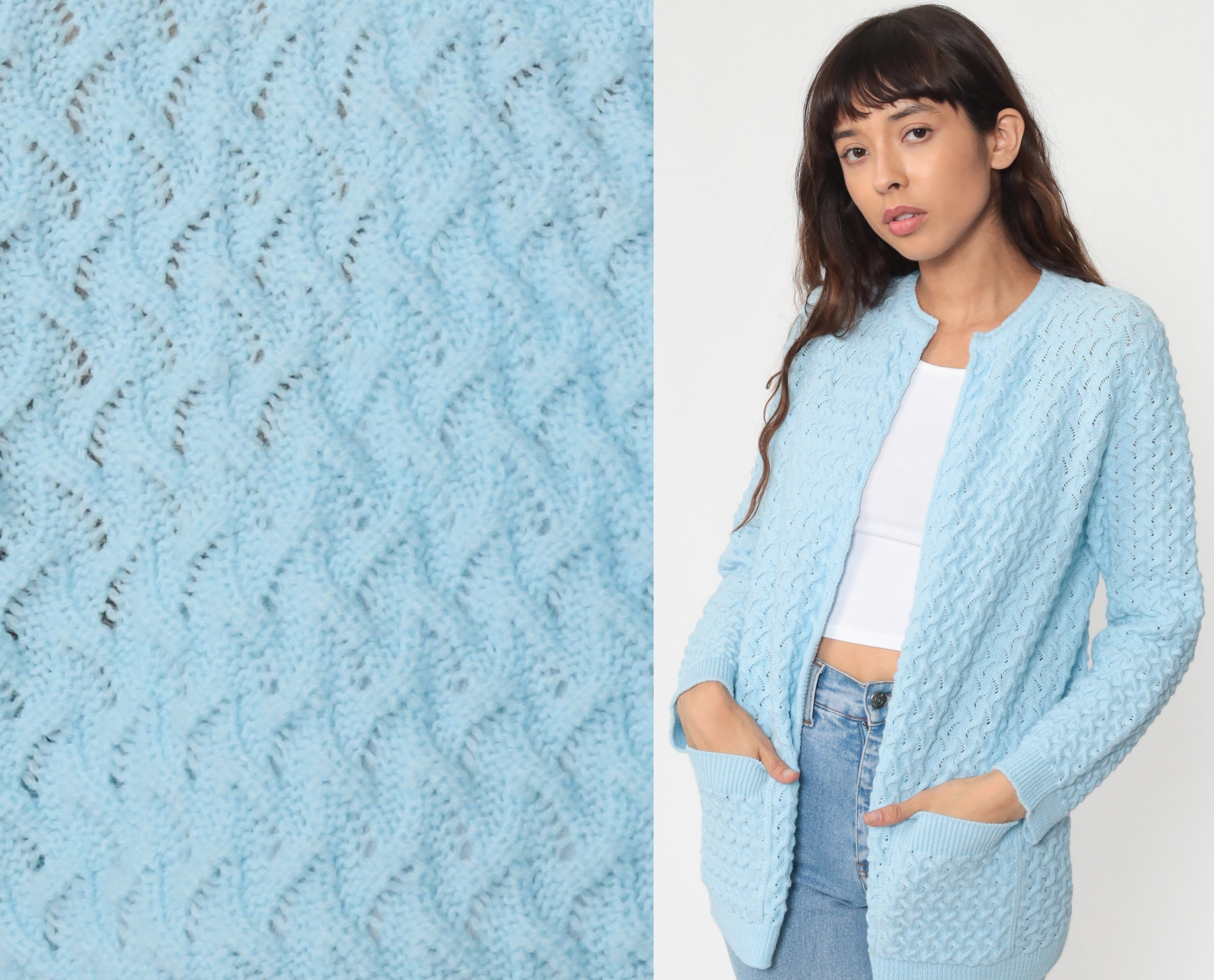 baby blue long cardigan