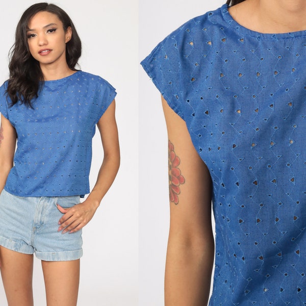 Faye Eyelet Pattern Casual Top