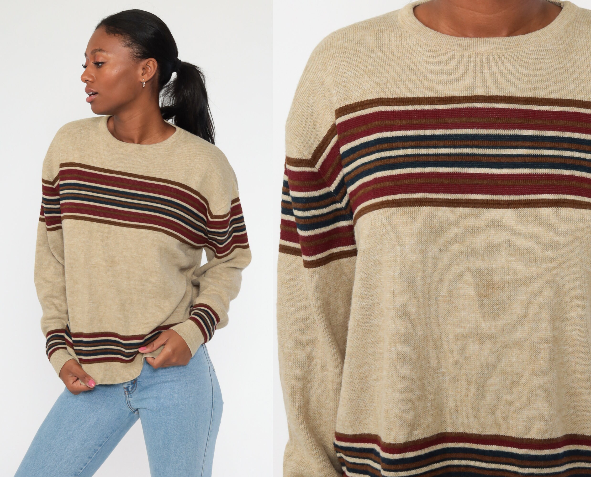 80s sweater tied around neck