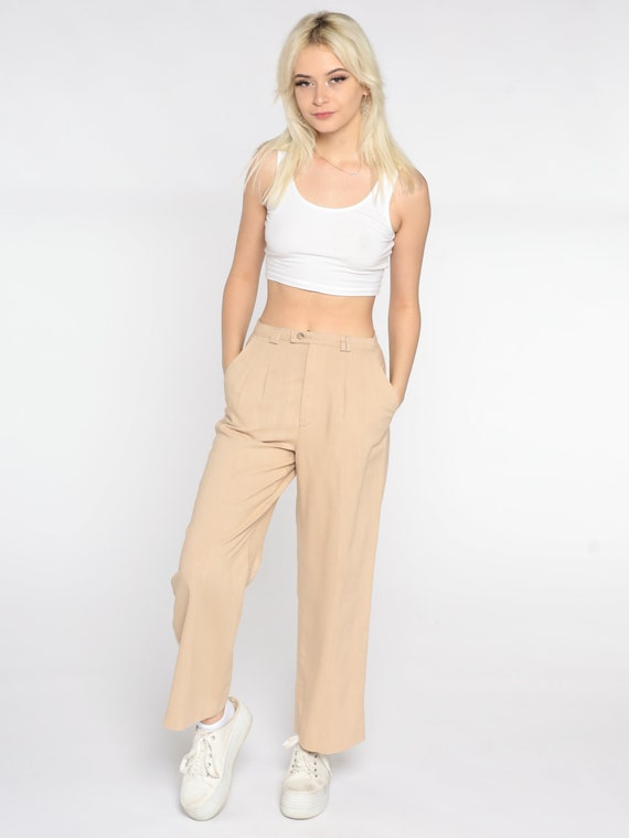 Tan Levis Trousers 70s 80s Straight Leg Pants Ple… - image 3