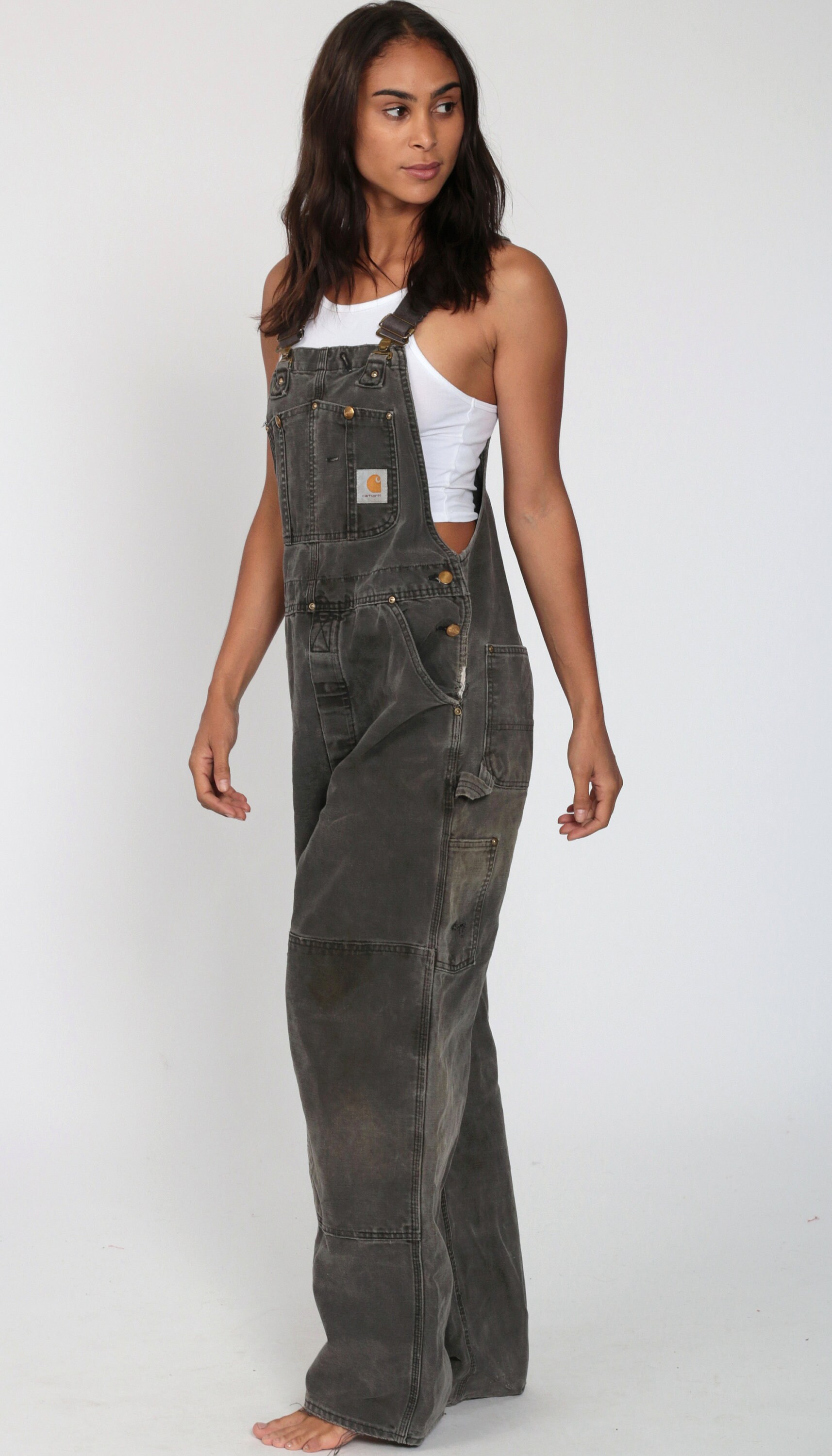 90s CARHARTT Overalls Black Overalls Work Coveralls Baggy Pants Streetwear Coveralls Workwear 
