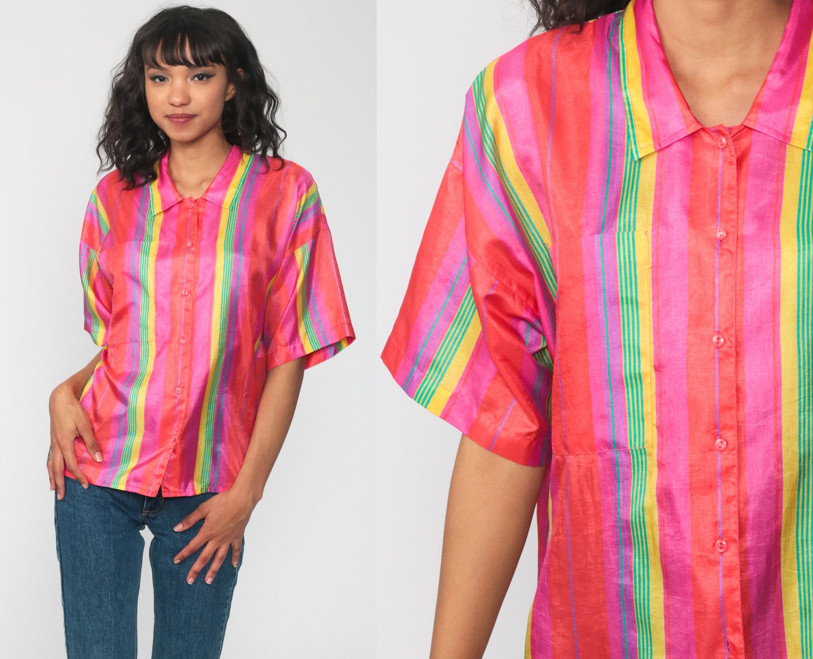 bright striped shirt