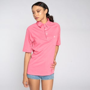 80s Polo Shirt Pink Munsingwear Shirt Penguin Polo Shirt Half Button Up Tshirt 1980s Retro Vintage Tee Grand Slam Small Medium