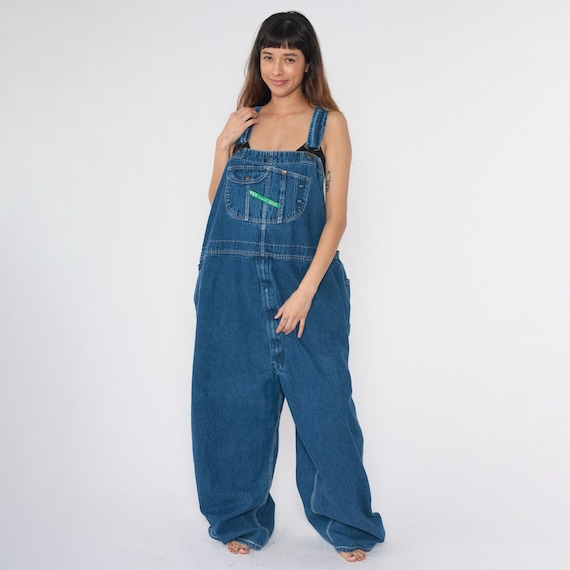Vintage Key Imperial Overalls 80s Blue Jean Overall Pants Denim Dungarees Imperial Wide Baggy Coveralls Carpenter 1980s Men's 3xl
