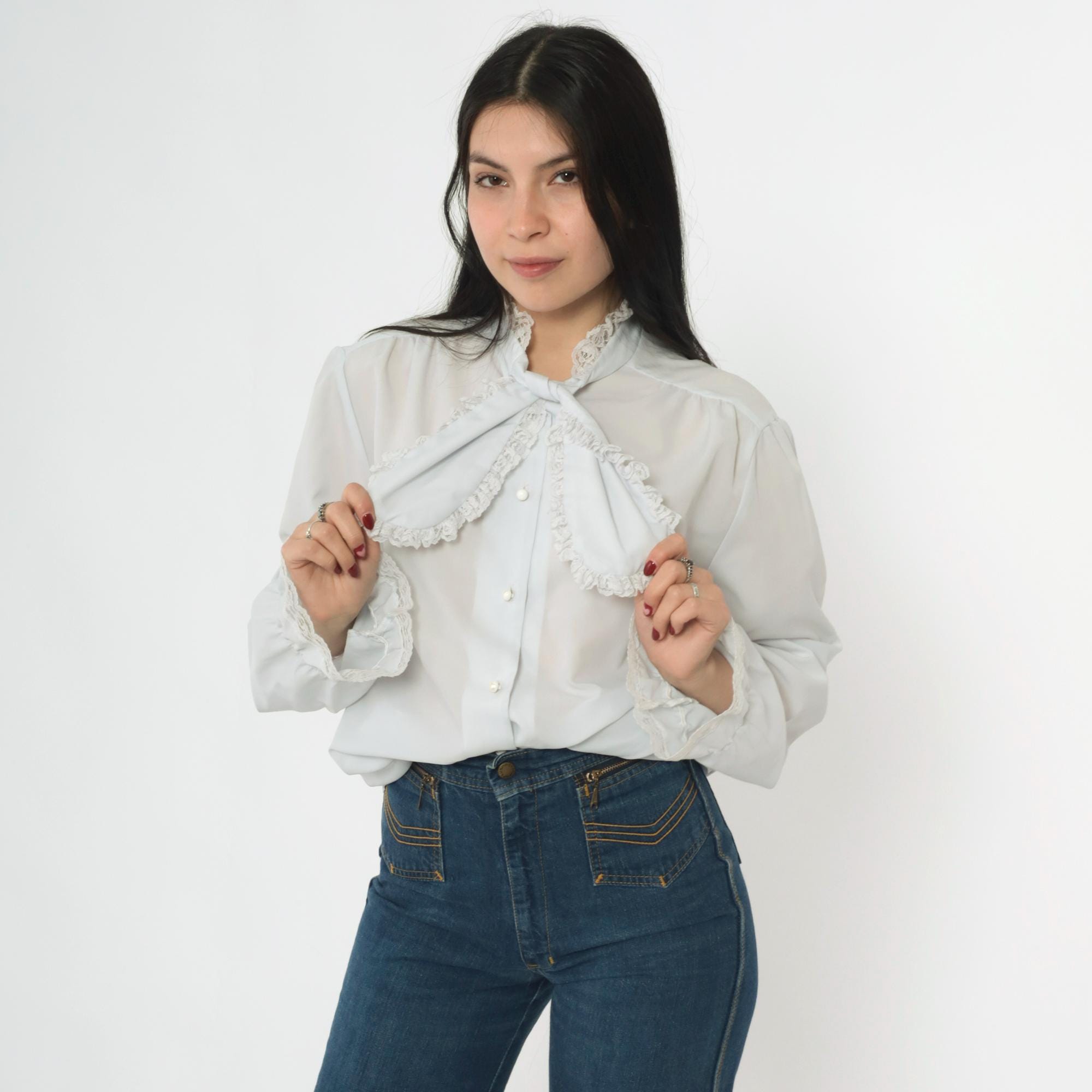Grey Bow Blouse - Etsy Grey Bow Blouse - Etsy