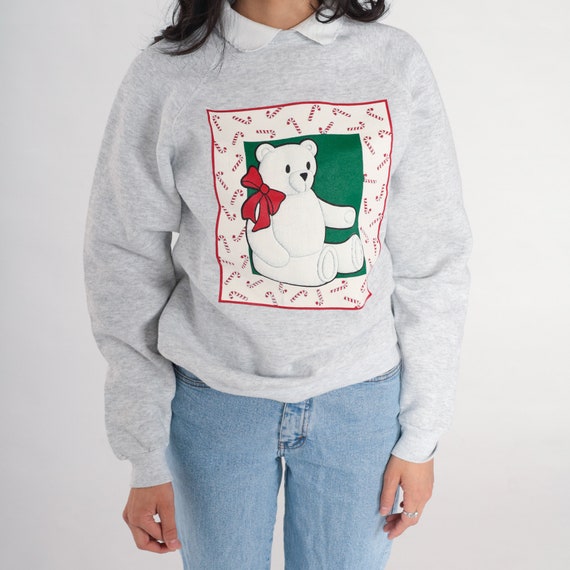 Teddy Bear Sweatshirt 90s Christmas Sweater Winte… - image 7