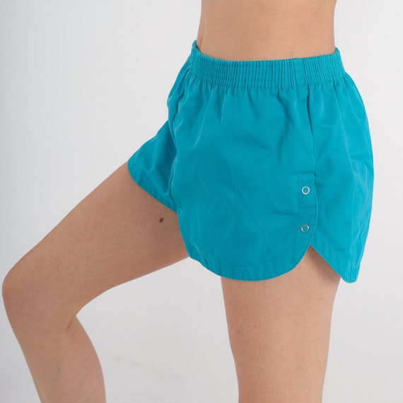 80s Shorts Turquoise Shorts Blue Summer Jogging S… - image 4