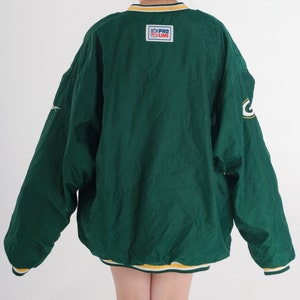 Green Bay Packers Jacket Y2K Wisconsin Football Windbreaker Green NFL Shirt Pullover V Neck Retro Sports Vintage Pro Line Reebok 00s 2xl xxl zdjęcie 7